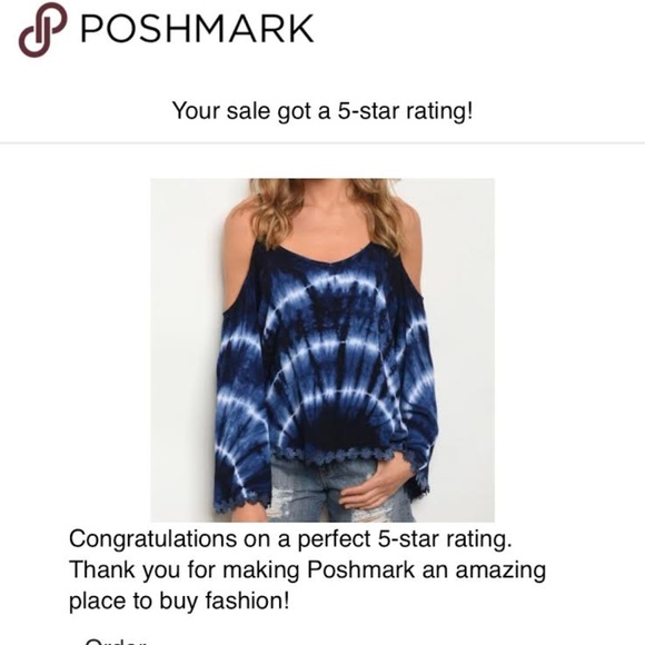 SALE! "ELECTRA" NAVY TIE DYE TOP - Picture 3 of 3